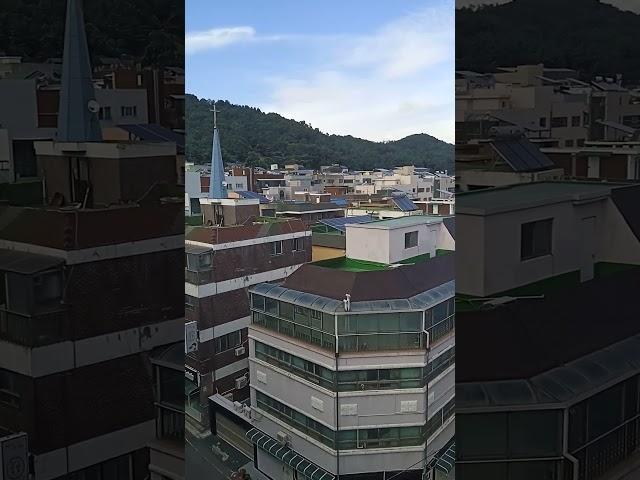 Solar panels and thermal collectors on the rooftops of Korea