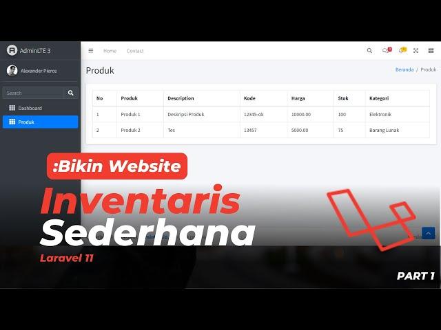 LARAVEL 11  UNTUK PEMULA - BIKIN APLIKASI INVENTARIS (VIEW DATA PRODUK)