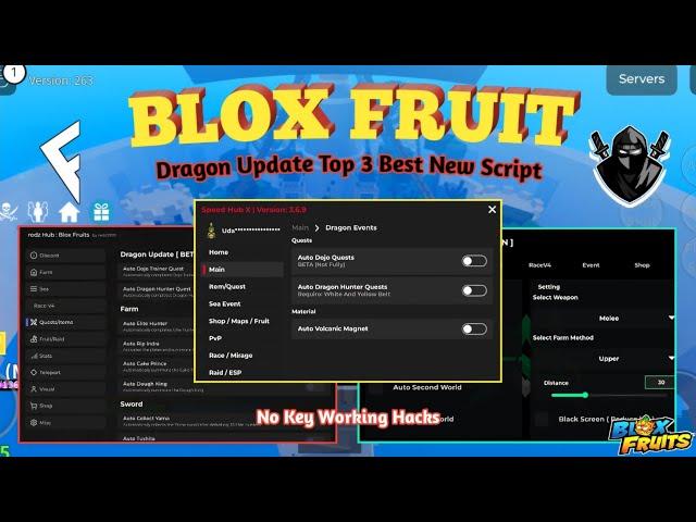 [Dragon Update] Blox Fruit Top 3 Best Script Available/ NoKey & Showcase | Working On Every Executor