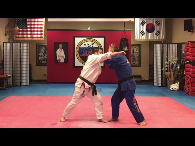 Wrist lock and punch defense