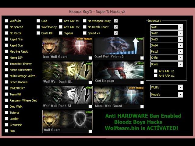 Wolfteam｜ Aimbot ｜ Kick ｜WallHack ｜ OG Dövme Pençe Karekter Envanter Hilesi
