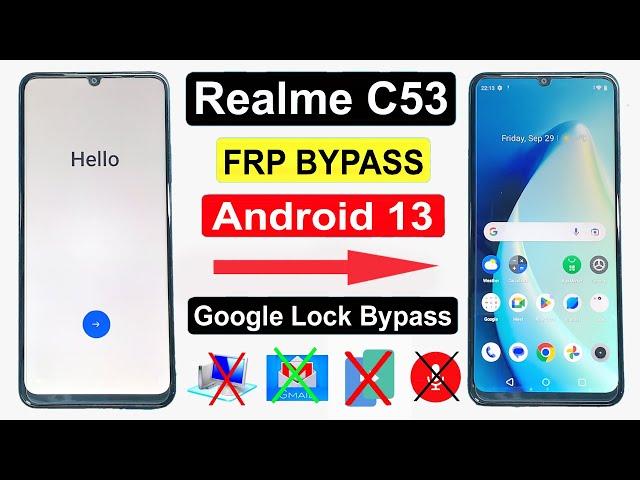 Realme C53 (RMX3760) FRP Bypass Android 13 (Without Pc) Realme C53 (RMX3762) Google Account Bypass |