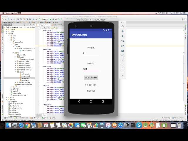 Learn to create a BMI Calculator App for Android