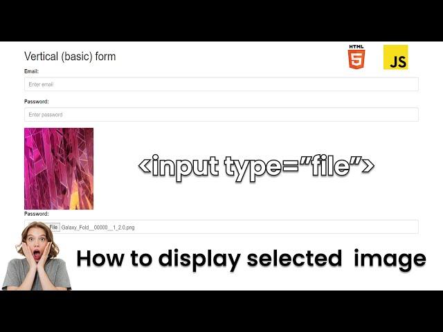 How to display selected image using input type = "file" | input tag | html | jQuery | JavaScript