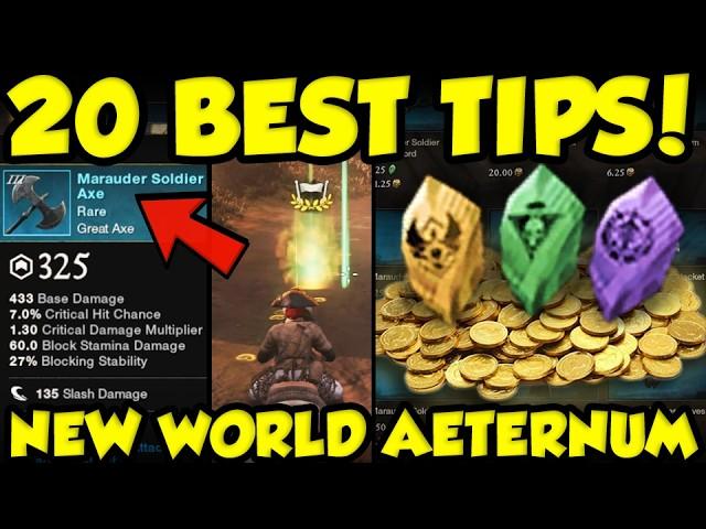 20 BEST TIPS AND TRICKS FOR NEW WORLD AETERNUM! New World Aeternum Starting Guide!