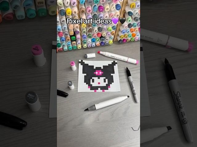 kuromi Pixel art ideas #pixel #pixelart #pixelartideas #art #drawing #kuromi