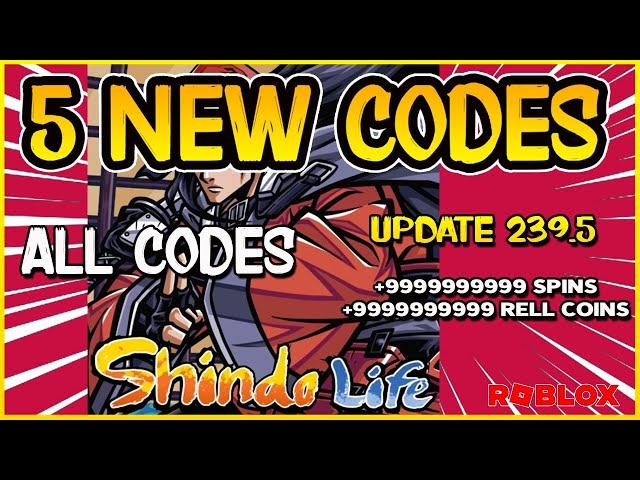 5 NEW CODESALL WORKING CODES for SHINDO LIFEUpdate 239.5 Codes for Shinobi Life 2  Roblox 2024