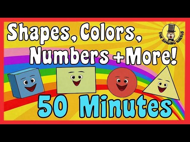 Shapes, Colors, Counting Songs and more! | Kids Song Compilation | The Singing Walrus