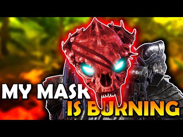 MY MASK IS BURNING RED HOT 