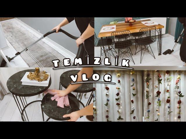 TEMİZLİK VLOG /Dip köşe ev temizliği/Yapay çiçekten arka plan yapımı 🫶