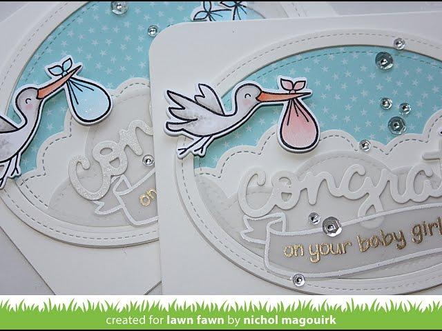 Lawn Fawn Scripty Congrats | Baby Cards