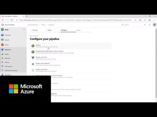 How to set up an Azure pipeline with Node JS | Azure Tips and Tricks