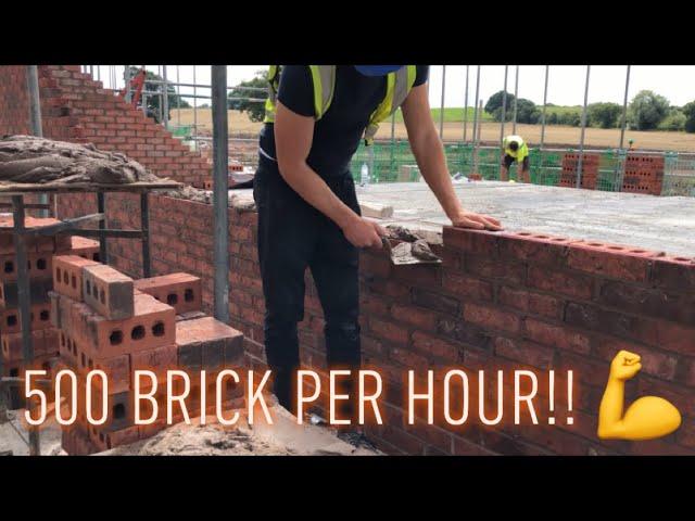 Bricklaying - Averaging 500 brick per Hour 