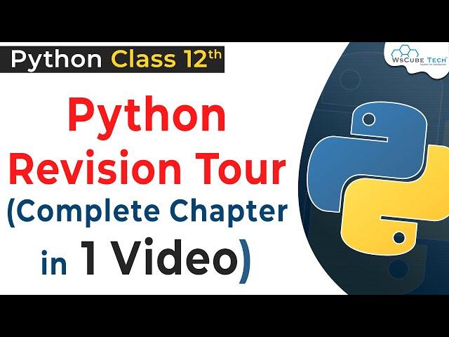 Python Revision Tour 1 COMPLETE CHAPTER | Getting Started With Python Class 12 Computer Science