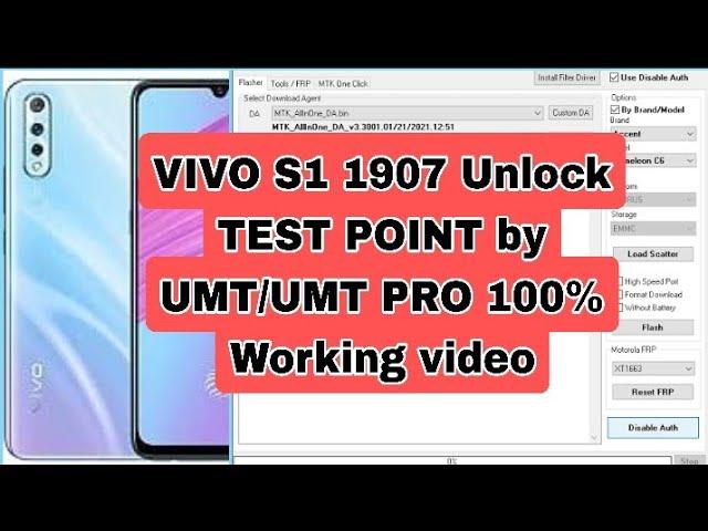 VIVO S1 1907 Unlock TEST POINT by UMT/UMT PRO DONGLE