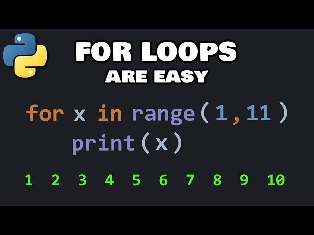 For loops in Python are easy 