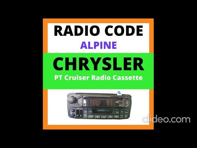 RADIO CODE CHRYSLER PT Cruiser Radio Cassette RBT Unlock Codes Security Pin