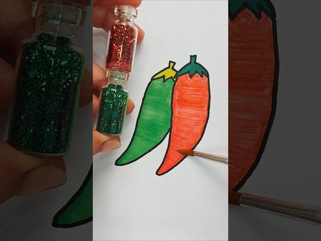 #glitter #glitterart #colorfulcreativekids #red #green #chili