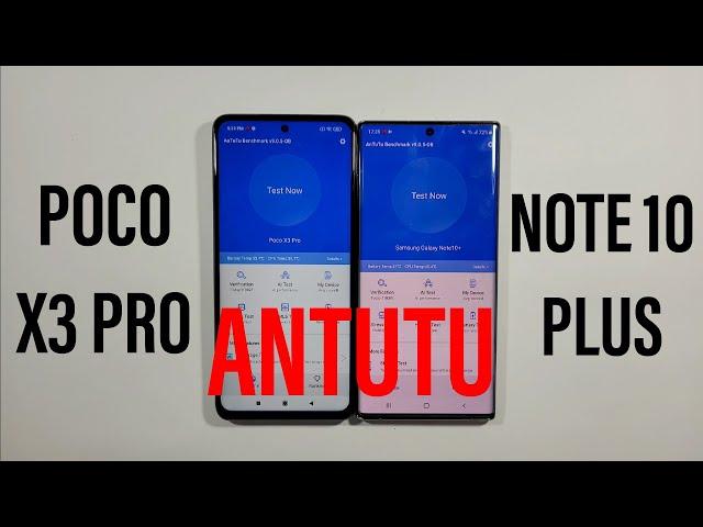 Xiaomi Poco X3 Pro vs Samsung Galaxy Note 10 Plus Antutu Benchmark Test