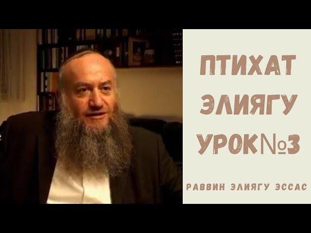 ПТИХАТ ЭЛИЯГУ УРОК№3 / РАВ ЭЛИЯГУ ЭССАС