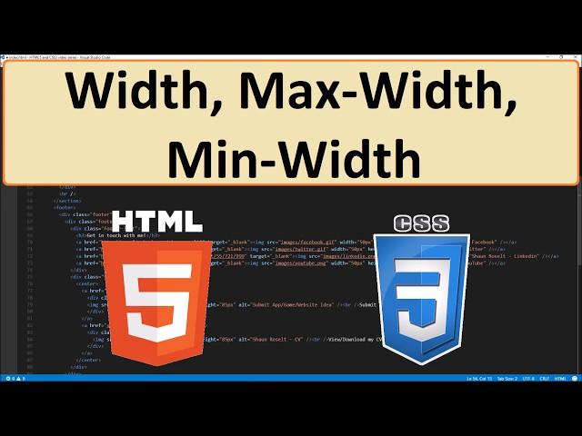 HTML5 and CSS3: 33 - Width, Max-Width, Min-Width