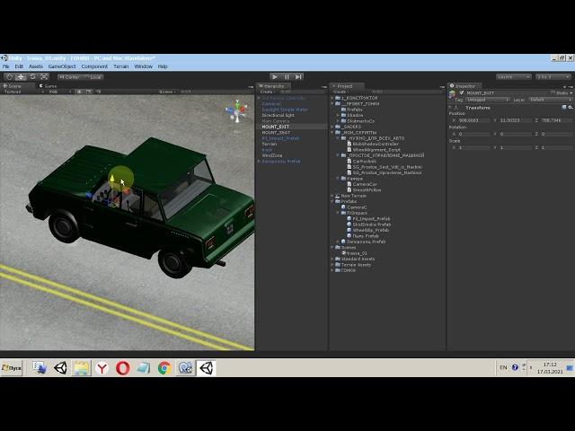 Unity3d C#  Урок Гонки 1-5 Урок создание своей игры гонки Сесть в автомобиль выйти из него