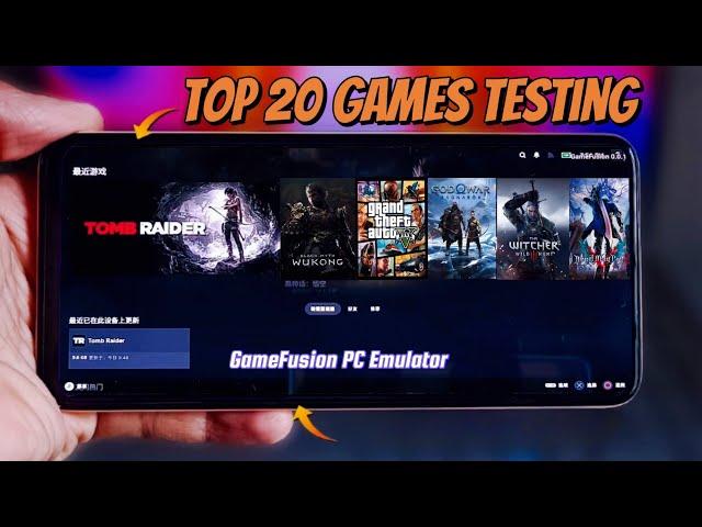 Top 20 Best Games GameFusion PC Emulator Android | Realme GT7 Pro | Snapdragon 8 Elite | Games Test