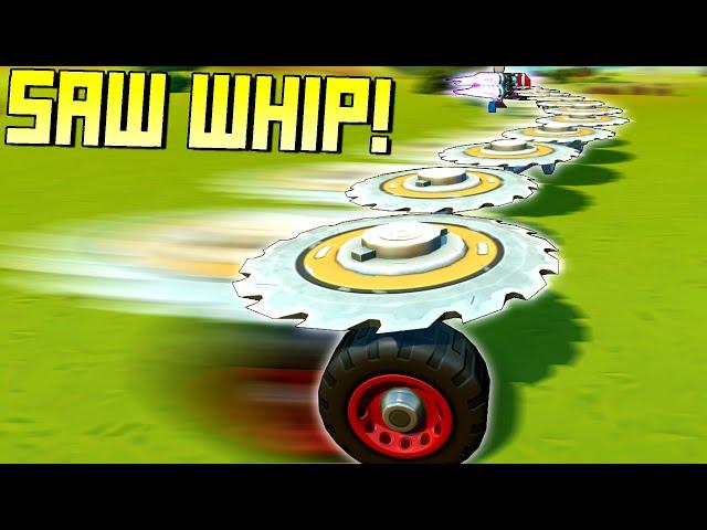 Over-Engineering Impractical Weapons: Double Sawblade Whip! - Scrap Mechanic Gameplay