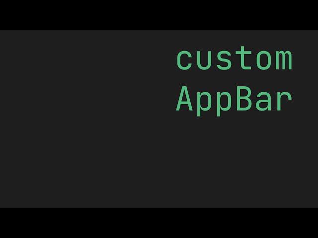 FLUTTER Custom AppBar