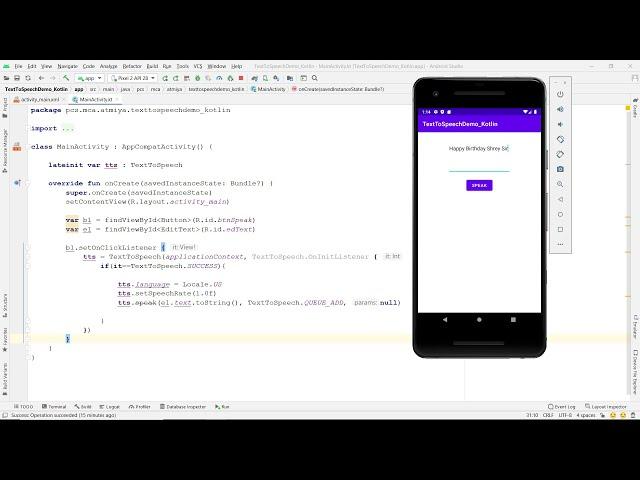 Text To Speech - Android Kotlin - Practical Step By Step Demo