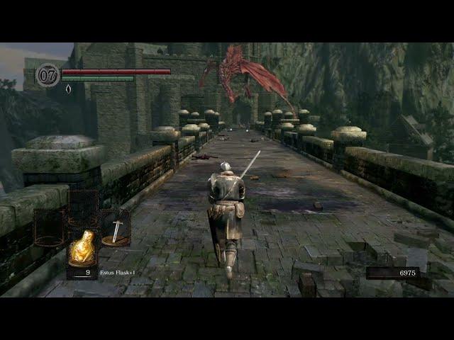 Oscar encounters Hellkite Dragon - Dark Souls