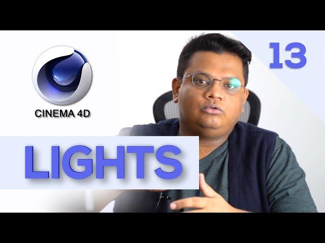 LIGHTS IN CINEMA 4D TUTORIAL | CLASS 13 | HINDI AND URDU