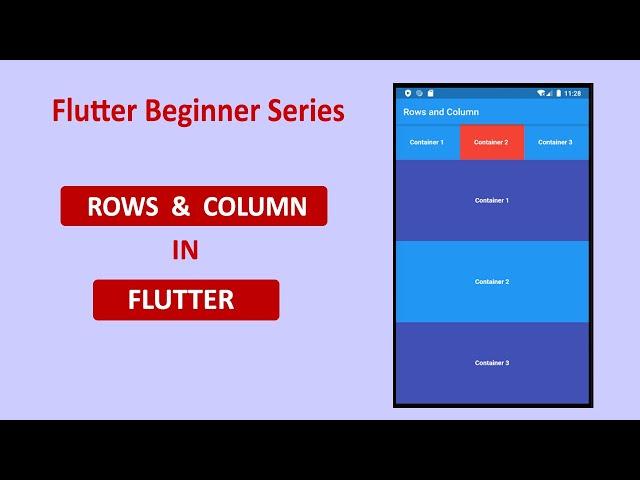 #7 Flutter Rows and Column || Basic Row and Column Layout UI Design || Flutter Beginner Series