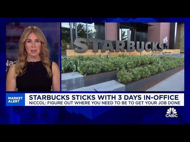 Starbucks sticks with 3 days in-office