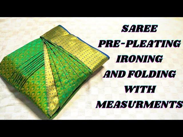 Saree pre-pleating|| pleats  Measurements || Ironing || Box folding   #trending #saree #beauty