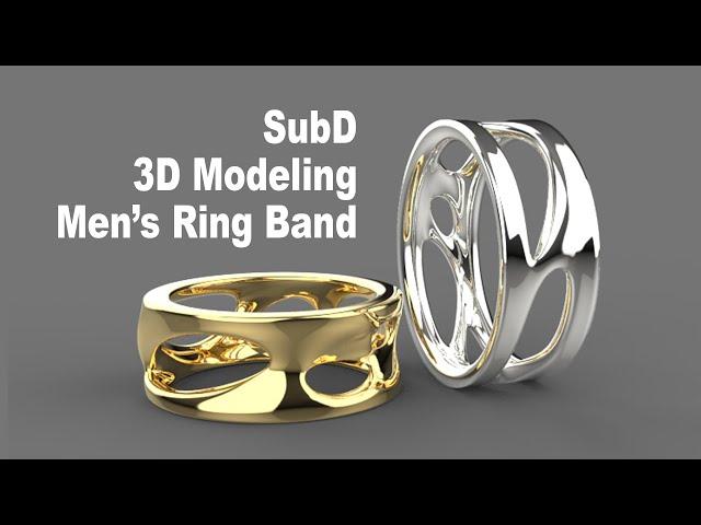 SubD Men's Ring- Jewelry CAD Design Tutorial 3D Modeling with Rhino 3D #208