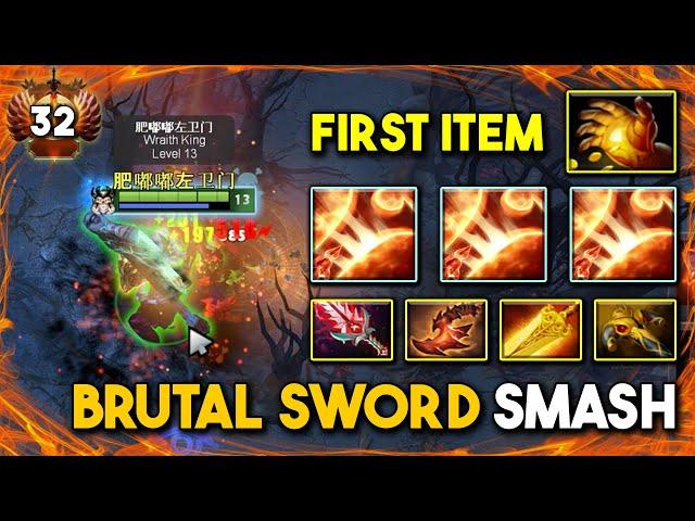 BRUTAL SWORD SMASH CARRY Wraith King With Radiance + Bloodthorn Build OP Hit Like A Truck DotA 2