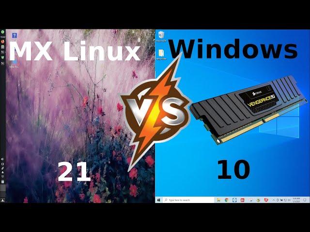 MX Linux 21 KDE vs Windows 10: RAM Usage