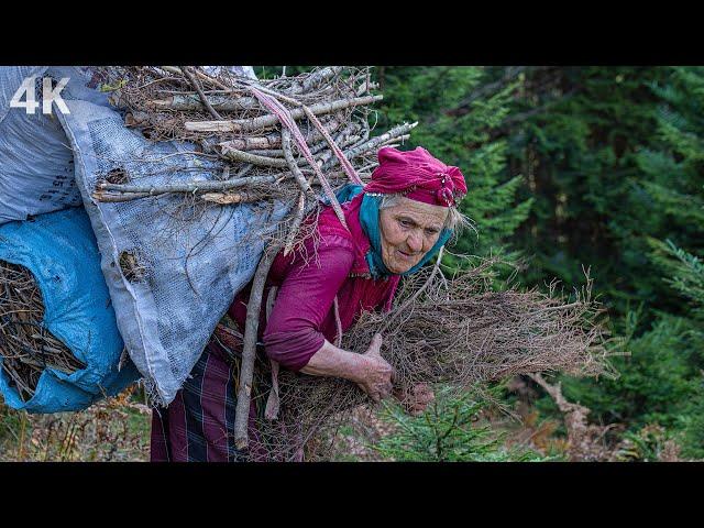 A Centuries-Old Woman Still Works in the Turkish Mountains - A Hard Life | Documentary-4K