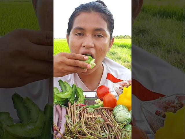 #Nika Love mukbang Eating Vegetable   #shorts