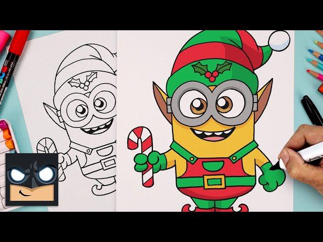 How To Draw Christmas Minion