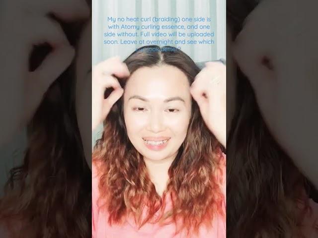 No heat curl with Atomy Curling Essence one side. wait for the full video