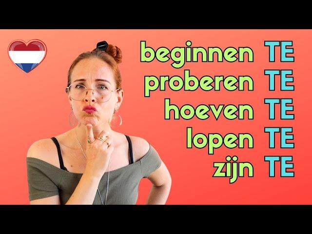 Dutch Verbs with TE + infinitive: 4 categories! (NT2 - B1) #learndutchwithkim