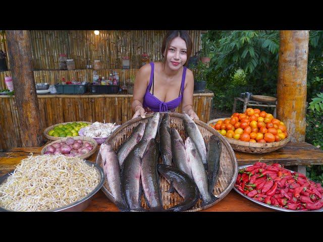 Fish braised with vegetable cook recipe and eat - Amazing cooking