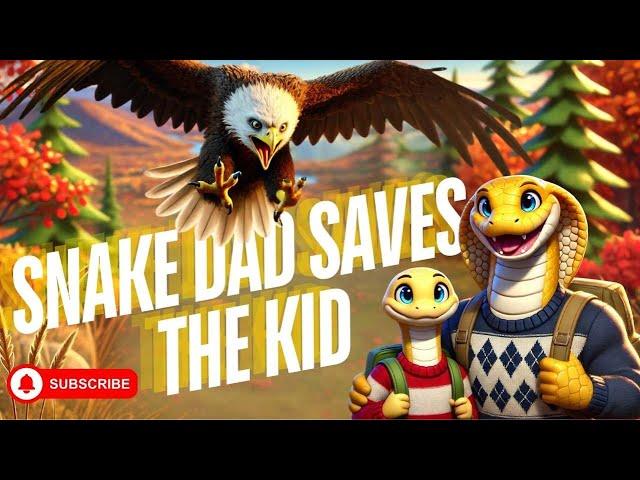 Lost on the Mountain: A Brave Snake Dad Saves His Kid from an Eagle | AI-Generated Adventure