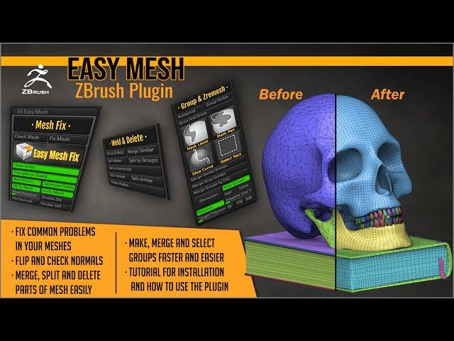 Easy Mesh Plugin For ZBrush by Artistic Squad