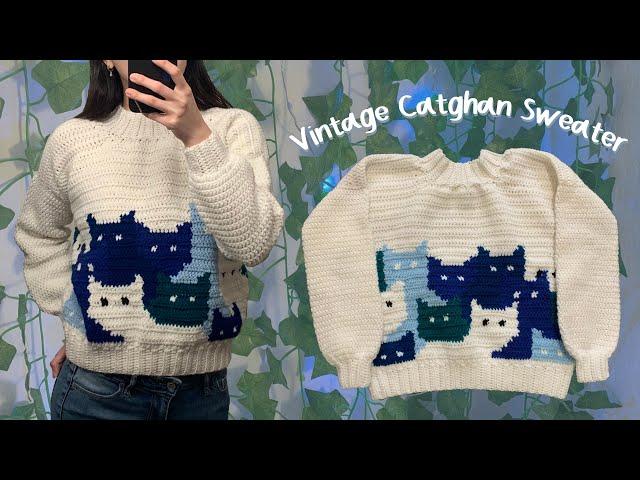 Crochet Vintage Catghan Sweater Tutorial