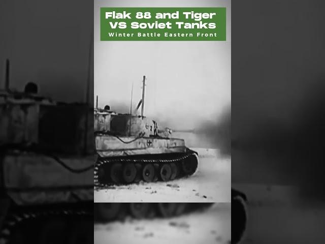 German Flak 88 and Tiger VS T-34 Tanks - Winter Battle Eastern Front Rare Footage