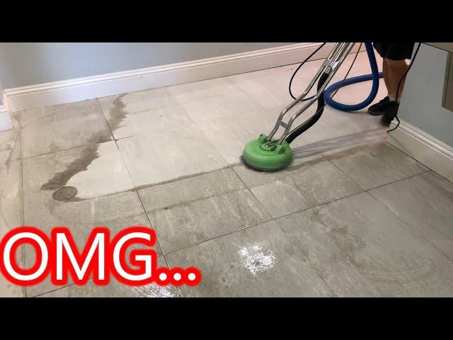 UNBELIEVABLY SOILED TILE AND GROUT CLEANING TRANSFORMATION! 1st cleaning in years!