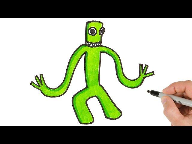 How to Draw GREEN from Rainbow Friends | ROBLOX Drawing Tutorial